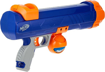Nerf Dog Tennis Ball Blaster Dog Toy Blue/Orange, 16 Inch Compact Blaster with 1 Ball
