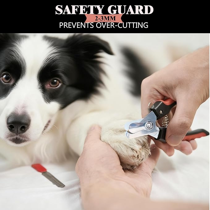 Dog Nail Clippers and Trimmers with Safety Guard — Sharp & Queit Dog Toenail Clippers for Large & Small Dogs with Free Nail File