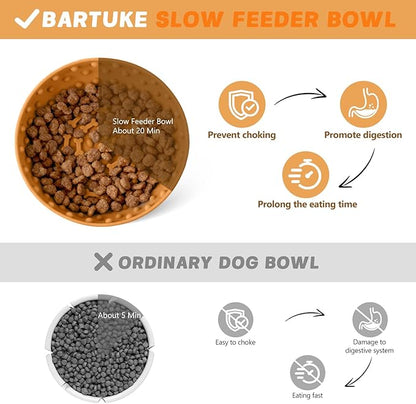 Dog Lick Bowl, Slow Feeder Dog Bowl Licking Mat for Small to Large Dogs, BPA-Free Non-Slip Silicone Slow Feeder Treat Dispenser for Anxiety Relief, Freezer & Dishwasher Safe(Orange, 8.3"x2.6")