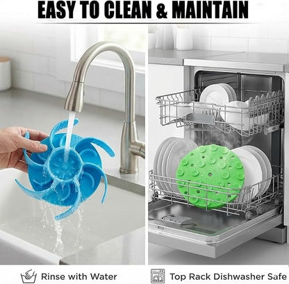 2PCS Dog Slow Feeder Insert – Silicone Bowl Insert with Strong Suction Cups, Turn Regular Bowl into Slow Eater, Fits Ceramic, Glass & Metal