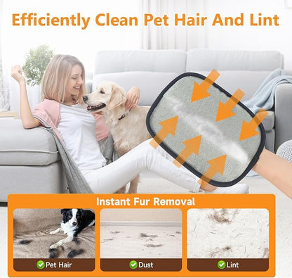 Pet Hair Removal Glove,2 Pcs Newly Upgraded Pet Hair Remover Gloves for Cats & Dogs,9.45″ x 7.1″ Large Electrostatic Pet Hair Gloves,Reusable Pet Hair Remover Tool For Couch Clothes Carpet Car Seat