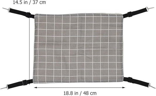 YARNOW Pet Cat Hammock Bed Winter Thickened Plush Hanging Pad Medium Gray Plaid Washable Pet Sleeping Bed Suitable for Indoor Cats Guinea Pigs Chinchillas
