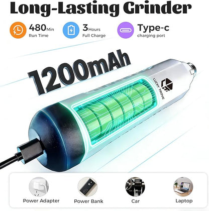 2026 Upgraded Silent Groom Pro Pet Nail Grinder,5-Speed Dog Nail Grinder with Led Light, 45db Quiet Painless Paws Grooming & Smoothing for Small Medium Large Dogs & Cats (1+2*Replacement Head) (White)