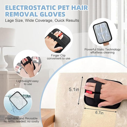 Pet Hair Removal Tool, 3 in 1 Cat Dog Hair Removar Set Including 50" Carpet Rake, Reusable Lint Roller and Static Pet Hair Removal Glove for Rugs,Carpet,Couch,Floors,Furniture,Clothes