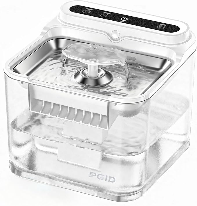 Cordless Cat Water Fountain, 1500mah Rechargetable Battery Operated Water Fountain for Cats Dogs,84Oz/2.5L Automatic Pet Water Dispenser for Dog Small Animals Outdoor Indoor