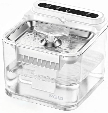 Cordless Cat Water Fountain, 1500mah Rechargetable Battery Operated Water Fountain for Cats Dogs,84Oz/2.5L Automatic Pet Water Dispenser for Dog Small Animals Outdoor Indoor