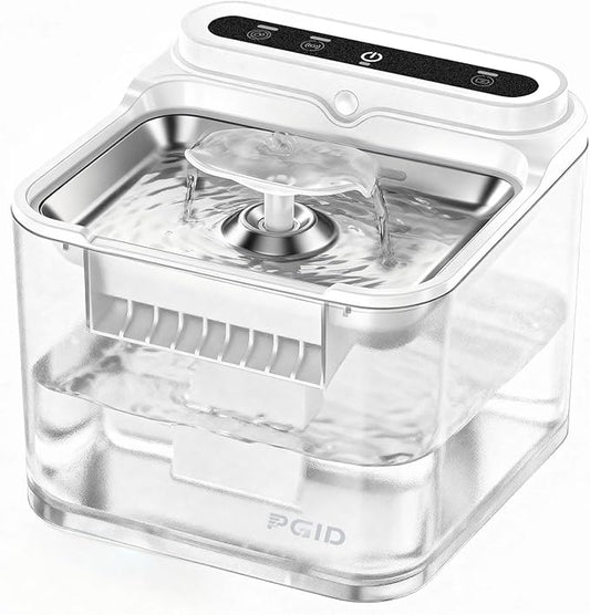Cordless Cat Water Fountain, 1500mah Rechargetable Battery Operated Water Fountain for Cats Dogs,84Oz/2.5L Automatic Pet Water Dispenser for Dog Small Animals Outdoor Indoor