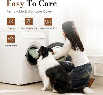 Orthopedic Dog Bed Medium Size Dog, Pet Beds with Waterproof Lining, Soft Short Plush Surface & Egg Crate Foam, Machine Washable Pet Mat with Removable Cover & Anti Slip Bottom