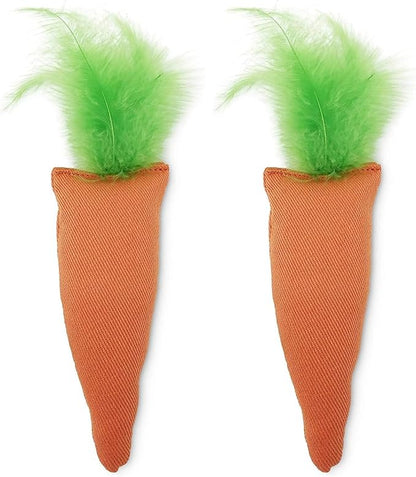 OurPet's 100-Percent North American Catnip Filled Carrot Cat Toy 24 Karat (Pack of 2)