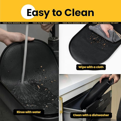 Dog Food Mat,Raised Edges Pet Food Mats for Spill Containment,BPA-Free Silicone Cat Dog Feeding Mat for Floor Waterproof,Rubber Pet Placemats for Food and Water Bowls 1/2 Inch