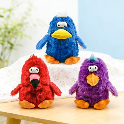 Squeaky Dog Toys Durable Stuffed Bird Dog Toys with Unique Squeak Sounds to Keep Dogs Busy, Cute & Funny Interactive Puppy Chew Toys for Small, Medium and Large Dogs(Blue Parrot)