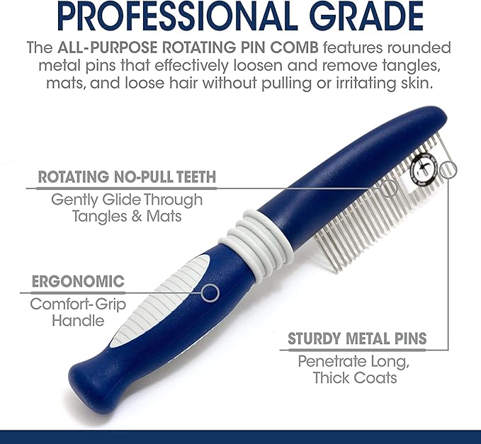 Magic Coat Four Paws Comb with Rotating Pins Dog Brush Removes Tangles and Mats