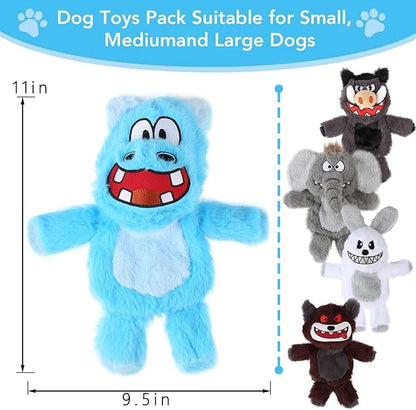 Bzonsmart Dog Squeaky Toys.Tough Plush Chew Toys Bundle for Small Medium Large Breed Chewer.Interactive Dog Toys to Keep Them Busy .Durable Anti-Boredom Dog Toys for Teething Chewing Playing Training