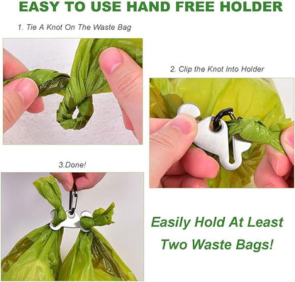 Dog Waste Bag Dispenser Pet Poop Bags Holder for Doggie Waste Bags Dispensers Soft Fabric Zipper Small Doggy Puppy Pouch for Leash Accessory Attachment with Carrier,2PCS Purple&Black