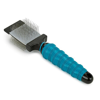 Ergonomic Double Sided Flexible Slicker Brushes for Dog Cat Pet Pro Grooming or Home Use (Small)