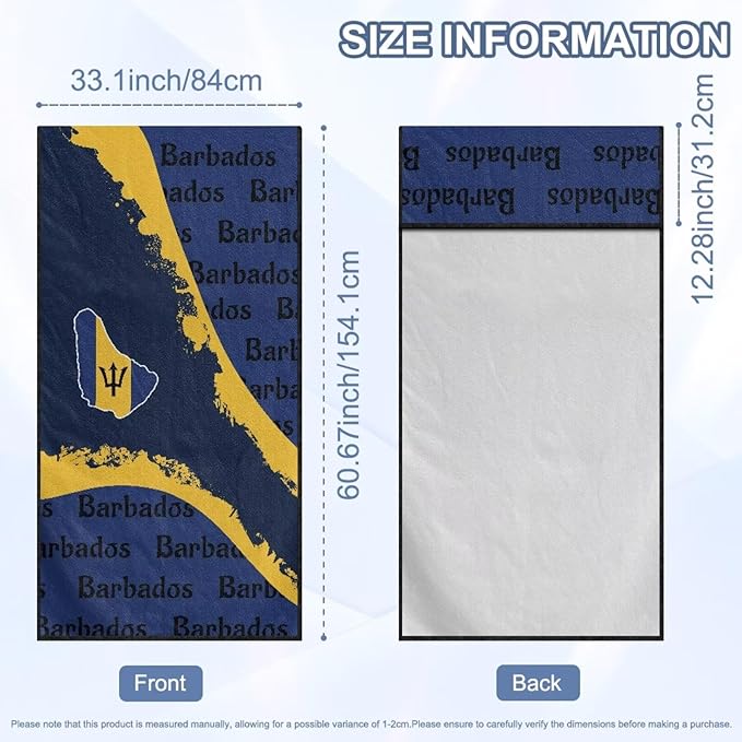 SEANATIVE Seat Cover Towel, Sweat Carseat Protector, Flag of Barbados Car Towel Cushion Cover Perfect for Car Truck SUV Seat, Great for Surfing Yoga Gym Workout