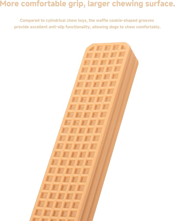 Durable Chew Toy for Large Dogs - Peanut Butter Flavor Dental Chew Toy, Long-Lasting Nylon for Aggressive Chewers, Reduces Tartar and Plaque