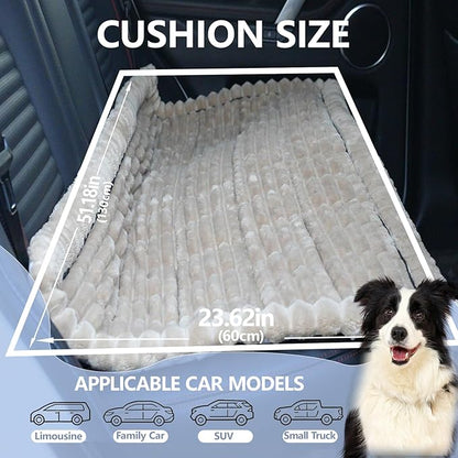 Waterproof Backseat Pet Bed Mat,Soft Plush Pet Seat Cover, Thickened Backseat Dog Bed Mat, Washable & Non-Slip Travel Pet Mat for Small Medium Dogs, Fits Car, Truck & SUV
