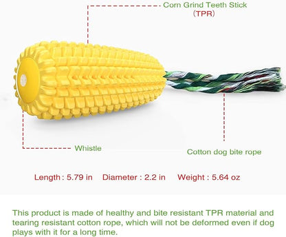 Dog Chew Toys, Dog Toys for Aggressive Chewers Small Medium Large Breed, Interactive Corn Toys Puppy Toothbrush, Tough Teething Toy for Small Medium Large Breed (Yellow)