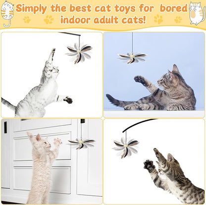 8 Pcs Cat Feather Propeller Refills Propeller Interactive Cat Toy Refills Kittens Toy Feather Replacement Wand Teasers Attachments for Kittens Wand (Lovely)