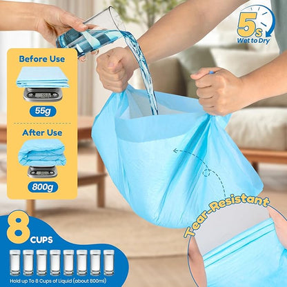 Extra Large Dog Pee Pads 28" x 34" - Barpor 5-Layer Super Absorbent Puppy Pads with Leak-Proof Quick-Dry & Fast-Edge Absorption, Disposable Dog Training Pads Anti-Slip, 20 Pack