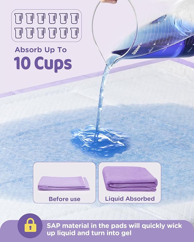 36"x36" 4XL Lavender Scented Disposable Dog Pee Pads, 30 Count | Extra Large Puppy Training Pads with 6-Layer Super Absorbent Protection, Leakproof Puppy Pads for Large Dogs & Senior Pets