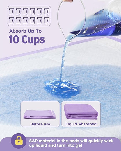 36"x36" 4XL Lavender Scented Disposable Dog Pee Pads, 30 Count | Extra Large Puppy Training Pads with 6-Layer Super Absorbent Protection, Leakproof Puppy Pads for Large Dogs & Senior Pets