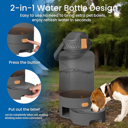 52oz Portable Dog Water Bottle, Dog Travel Water Bottle for Camping Hiking Outdoor Walking (Gray)
