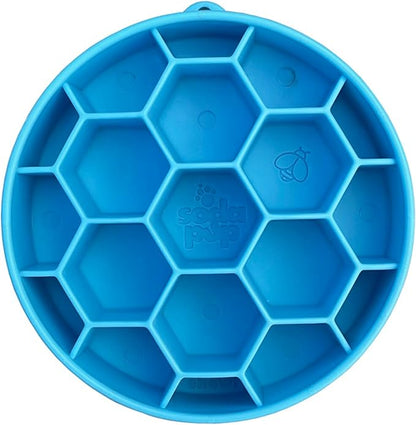 SodaPup Honeycomb Enrichment Bowl – Durable Enrichment Feeder Made in USA from Non-Toxic, Pet-Safe, Food Safe Material for Mental Stimulation, Slowing Down Eating, Healthy Digestion, & More