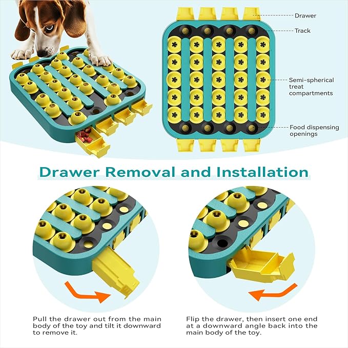 KADTC 4 Levels of Step-by-Step Challenge - U.S. Brand & Design - Extra-Large Size Easy to Advanced Dog Puzzle Toy for Small/Medium/Large Smart Dogs Hard Puzzles Difficult Mental Stimulation Toys