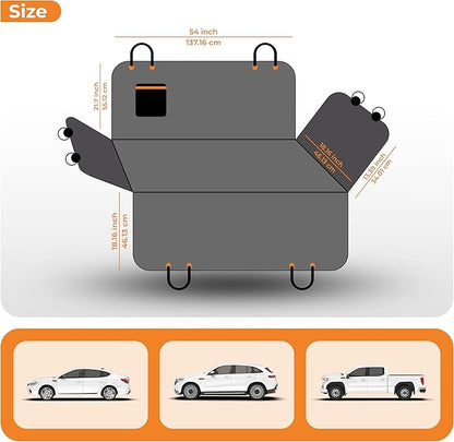 Dog Seat Cover For Back Seat – Heavy-Duty Dog Hammock For Car Seat Cover With Side Flaps – Waterproof, Scratch-Resistant, Non-Slip Dog's Car Seat Cover For Cars, Trucks & SUVs (Orange)