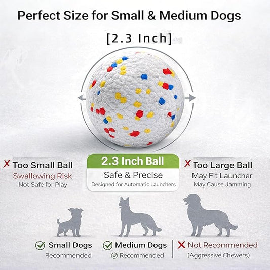Dog Toy Balls, 2.3 Inch ETPU Material, Replacement Balls for Automatic Ball Launcher Machine, Perfect for Small & Medium Dogs, Perfect for 2.3 Inch Automatic Launcher