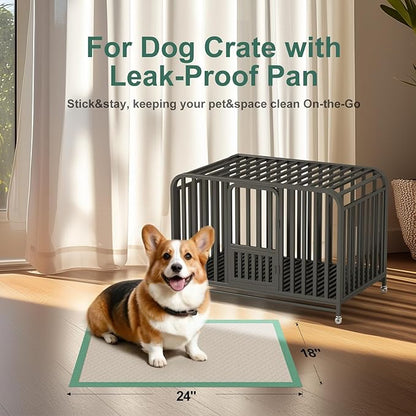 Gardner Pet Puppy Pee Pads Large 18"x24", 50 Count, Dog Pee Pads with Adhesive Sticky Tape, Max Absorbency, Leak Prevention Disposable Training Bed Pad for Doggie, Cats, Rabbits, Crate/Cage