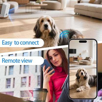 Wireless Plug 1080p Camera Smart Power Strip Support App Remote & Local Storage Suitable for Pet Monitor Built-in 32G Memory Card (No Audio)