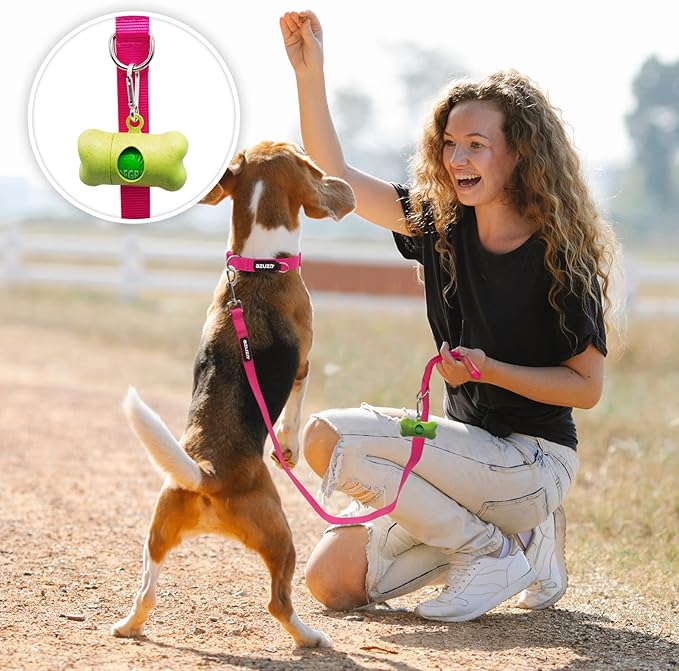 azuza 3 Pack Nylon Dog Leashes,Strong & Durable Basic Style Leash with Easy to Use Collar Hook,Available in Multiple Lengths for Puppy Small Dogs, Hot Pink/Pink/Purple