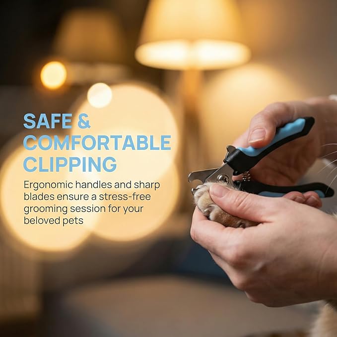 Dog Nail Clippers for Large Dogs, Pet Nail Clipper Kit for Small & Large Dogs & Cats，Dog Nail Clippers for Dogs and Cats - Safe and Easy to Use，Professional Dog & Cat Nail Trimmers (Pink)