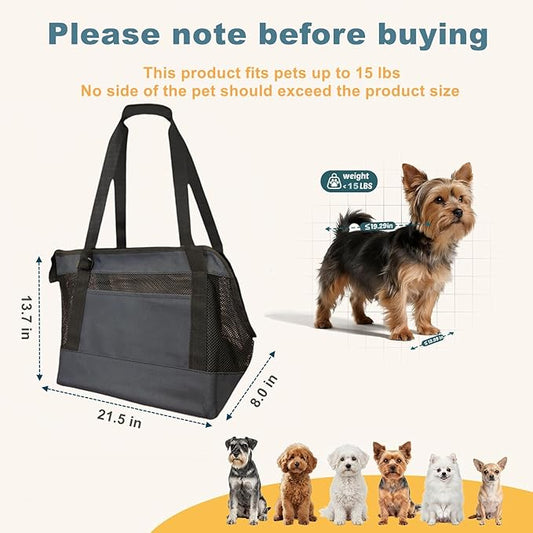 Dog Purse Carrier for Small Dogs with Pocket,Dog Carriers Soft Sided,Pet Carrier Purse for Puppy and Cats Up to16 lbs,Dogs and Puppies Tote Bag Carrier,Collapsible Travel Puppy Carrier