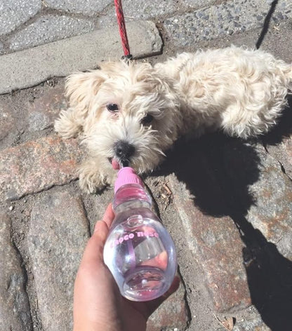Choco Nose Patented Portable No-Drip Travel Water Bottle/Feeder for Dogs/Puppies/Cats/Rabbits and Other Small Sized Animals -8 oz. Leak-proof Nozzle 16mm, Pink (H258)