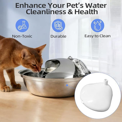 Cat and Dog Water Fountain Filters - Housing Replacement, Compatible with Stainless Steel Pet Water Fountains, Easy-Clean, Durable & Rust-Resistant (Fits L Filters)