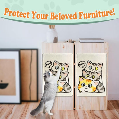 Cat Scratch Mat - 19.69 x 13.78 Inches High-Density Loop Pile Cat Scratcher Pad, Furniture Anti-Scratch Protector, Indoor Cat Scratch Pad for Cat Claw Grinding