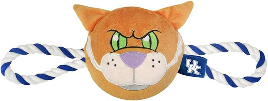 Pets First NCAA Kentucky Wildcats Nylon Mascot Dog Toy with Tough Dog Ropes & Inner Squeaker in Bright Team Colors