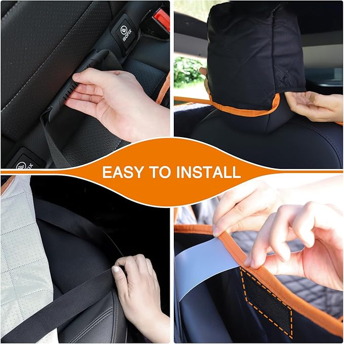 iBuddy Back Seat Cover for Tesla Model Y/3 with 2 PCS Door Protector Easy to Install Rear Seat Protector for Kids/Dogs Protects Car Seat from Messes No Chemical Smell Bench Seat Cover for Model Y/3