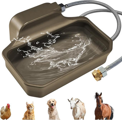 PETTEN Automatic Dog Water Dispenser 1 Gallon, Auto Fill Dog Water Bowl with 3/4" Garden Hose Connector, Large Capacity Self Watering Dog Bowl for Outdoor Dogs, Cats, Livestock