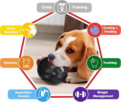 GOLDROC Interactive Treat Dispensing Dog Toy with Cooling Feature – Durable Chew Toy for Aggressive Chewers, Fun Fetch, Dishwasher Safe (Black)