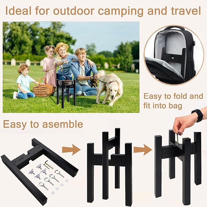 Elevated Dog Bowl Stand,Adjustable Dogs Food Stand for 8”-11” Bowls,Single DogBowl Holder 14” Tall for Large Dogs Black