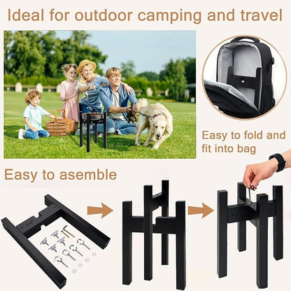 Elevated Dog Bowl Stand,Adjustable Dogs Food Stand for 8”-11” Bowls,Single DogBowl Holder 14” Tall for Large Dogs Black