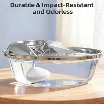 Cat and Dog Water Fountain Filters - Housing Replacement, Compatible with Stainless Steel Pet Water Fountains, Easy-Clean, Durable & Rust-Resistant (Fits L Filters)