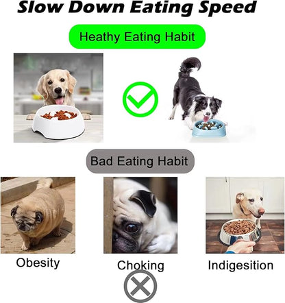 Slow Feeder Dog Bowls Insert, Silicone Slow Eating Bowl Pad with 36 Suction Cup, Cuttable for Regular and Elevated Dog Bowls for All Dogs (Gray)