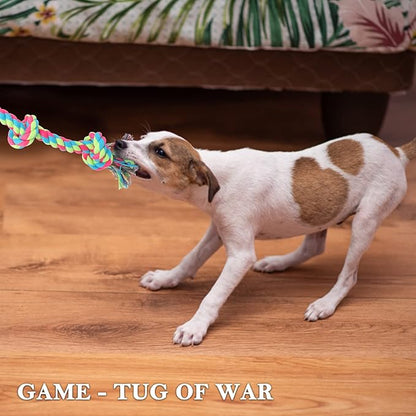 Aitmexcn Dog Rope Toys for Large Medium Dog Chewers, Rope Indestructible Dog Chew Toys, 37 Inch 5 Knots Tough Dog Tug Toy for Teeth Cleaning, Tug of War