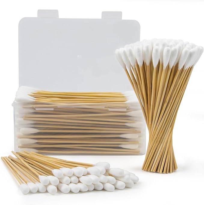 200 PCS Large Cotton Swabs - 6 Inch Dog Ear Swabs with Bamboo Handle for Pet Care - Absorbency Soft Cotton Head, Gentle and Lint-Free, Specifically Designed for Pets, Dog Ear Cleaner Tool